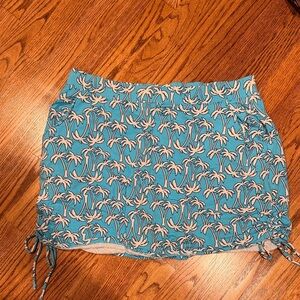 Blue Palm Tree Print Skirt/skorts